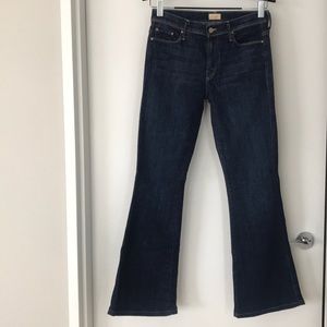 MOTHER denim flared dark wash jean